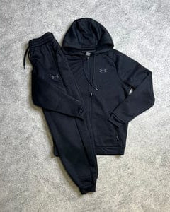 UNDERARMOUR FLEECE HOODIE TRACKSUIT BLACK