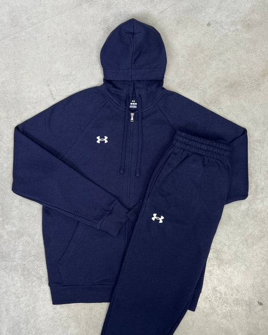 UNDERARMOUR FLEECE HOODIE TRACKSUIT BLUE